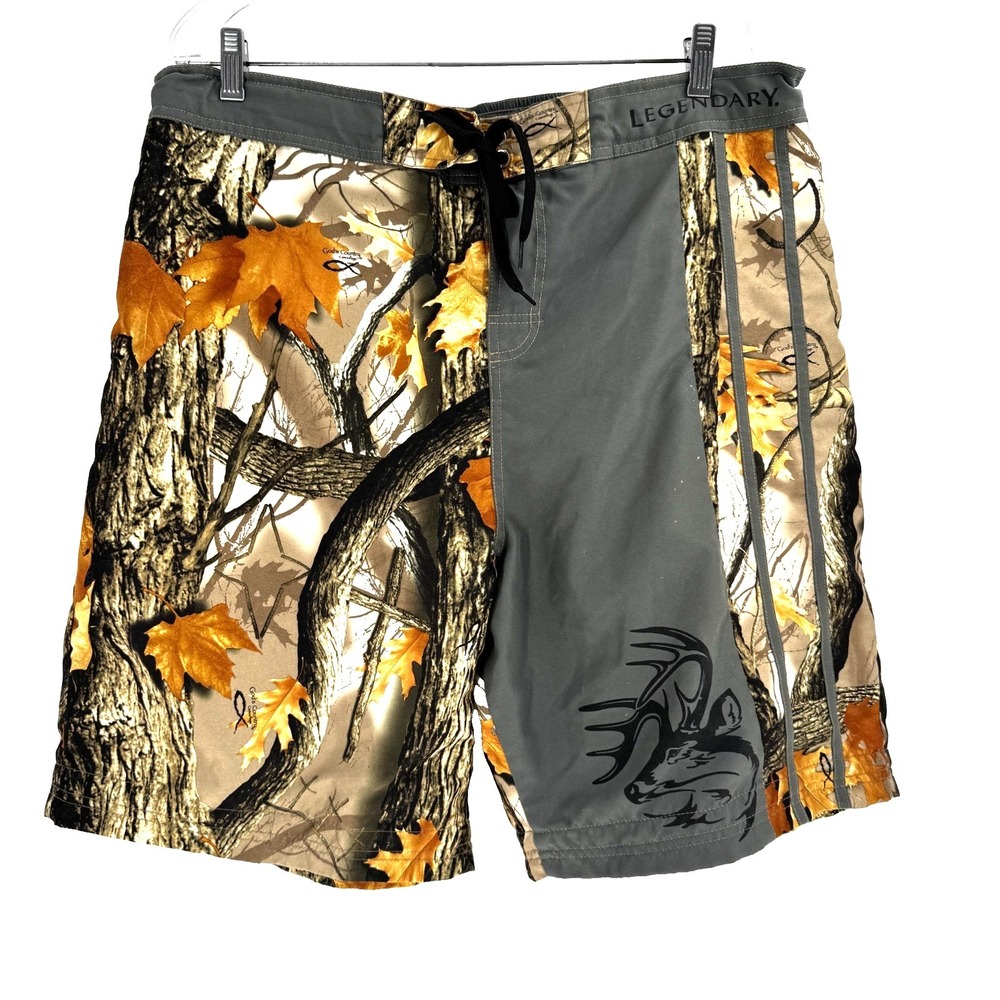 Legendary Whitetails God's Country Camo Swim Trunks Men's XL Fully Lined Western